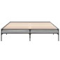 vidaXL Bettgestell Grau Sonoma 160x200 cm Holzwerkstoff und Metall vidaXL Bettgestell Grau Sonoma 160x200 cm Holzwerkstoff und Metall