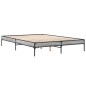 vidaXL Bettgestell Grau Sonoma 160x200 cm Holzwerkstoff und Metall vidaXL Bettgestell Grau Sonoma 160x200 cm Holzwerkstoff und Metall