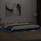 vidaXL Bettgestell mit LED Räuchereiche 200x200 cm Holzwerkstoff vidaXL Bettgestell mit LED Räuchereiche 200x200 cm Holzwerkstoff