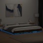vidaXL Bettgestell mit LED Räuchereiche 180x200 cm Holzwerkstoff vidaXL Bettgestell mit LED Räuchereiche 180x200 cm Holzwerkstoff