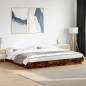 vidaXL Bettgestell mit LED Räuchereiche 180x200 cm Holzwerkstoff vidaXL Bettgestell mit LED Räuchereiche 180x200 cm Holzwerkstoff