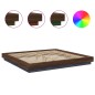 vidaXL Bettgestell mit LED Braun Eichen-Optik 180x200 cm Holzwerkstoff vidaXL Bettgestell mit LED Braun Eichen-Optik 180x200 cm Holzwerkstoff
