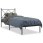 vidaXL Bettgestell mit Kopfteil Metall Schwarz 75x190 cm vidaXL Bettgestell mit Kopfteil Metall Schwarz 75x190 cm
