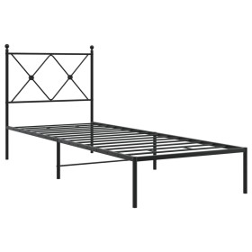 vidaXL Bettgestell mit Kopfteil Metall Schwarz 75x190 cm