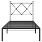 vidaXL Bettgestell mit Kopfteil Metall Schwarz 75x190 cm vidaXL Bettgestell mit Kopfteil Metall Schwarz 75x190 cm