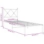 vidaXL Bettgestell mit Kopfteil Metall Schwarz 75x190 cm vidaXL Bettgestell mit Kopfteil Metall Schwarz 75x190 cm