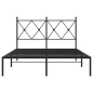 vidaXL Bettgestell mit Kopfteil Metall Schwarz 120x190 cm vidaXL Bettgestell mit Kopfteil Metall Schwarz 120x190 cm