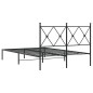 vidaXL Bettgestell mit Kopfteil Metall Schwarz 120x190 cm vidaXL Bettgestell mit Kopfteil Metall Schwarz 120x190 cm