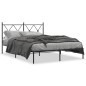 vidaXL Bettgestell mit Kopfteil Metall Schwarz 135x190 cm vidaXL Bettgestell mit Kopfteil Metall Schwarz 135x190 cm