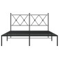 vidaXL Bettgestell mit Kopfteil Metall Schwarz 135x190 cm vidaXL Bettgestell mit Kopfteil Metall Schwarz 135x190 cm