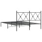 vidaXL Bettgestell mit Kopfteil Metall Schwarz 135x190 cm vidaXL Bettgestell mit Kopfteil Metall Schwarz 135x190 cm