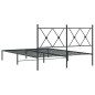 vidaXL Bettgestell mit Kopfteil Metall Schwarz 140x200 cm vidaXL Bettgestell mit Kopfteil Metall Schwarz 140x200 cm