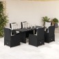 vidaXL 7-tlg. Garten-Essgruppe mit Kissen Schwarz Poly Rattan vidaXL 7-tlg. Garten-Essgruppe mit Kissen Schwarz Poly Rattan