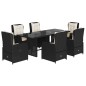 vidaXL 7-tlg. Garten-Essgruppe mit Kissen Schwarz Poly Rattan vidaXL 7-tlg. Garten-Essgruppe mit Kissen Schwarz Poly Rattan