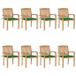 Stapelbare Gartenstühle mit Kissen 8 Stk. Massivholz Teak Stapelbare Gartenstühle mit Kissen 8 Stk. Massivholz Teak