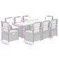 vidaXL 9-tlg. Garten-Essgruppe mit Kissen Hellgrau Poly Rattan vidaXL 9-tlg. Garten-Essgruppe mit Kissen Hellgrau Poly Rattan