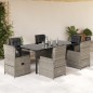 vidaXL 7-tlg. Garten-Essgruppe mit Kissen Hellgrau Poly Rattan vidaXL 7-tlg. Garten-Essgruppe mit Kissen Hellgrau Poly Rattan