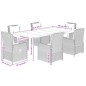 vidaXL 7-tlg. Garten-Essgruppe mit Kissen Hellgrau Poly Rattan vidaXL 7-tlg. Garten-Essgruppe mit Kissen Hellgrau Poly Rattan