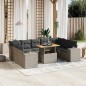 vidaXL 10-tlg. Garten-Sofagarnitur mit Kissen Grau Poly Rattan vidaXL 10-tlg. Garten-Sofagarnitur mit Kissen Grau Poly Rattan
