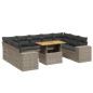 vidaXL 10-tlg. Garten-Sofagarnitur mit Kissen Grau Poly Rattan vidaXL 10-tlg. Garten-Sofagarnitur mit Kissen Grau Poly Rattan
