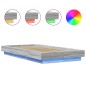 vidaXL Bettgestell mit LED Grau Sonoma 75x190 cm Holzwerkstoff vidaXL Bettgestell mit LED Grau Sonoma 75x190 cm Holzwerkstoff