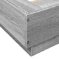 vidaXL Bettgestell mit LED Grau Sonoma 75x190 cm Holzwerkstoff vidaXL Bettgestell mit LED Grau Sonoma 75x190 cm Holzwerkstoff