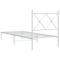vidaXL Bettgestell mit Kopfteil Metall Weiß 75x190 cm vidaXL Bettgestell mit Kopfteil Metall Weiß 75x190 cm