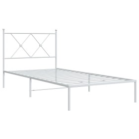vidaXL Bettgestell mit Kopfteil Metall Weiß 90x190 cm