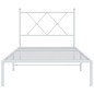 vidaXL Bettgestell mit Kopfteil Metall Weiß 90x190 cm vidaXL Bettgestell mit Kopfteil Metall Weiß 90x190 cm