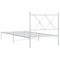 vidaXL Bettgestell mit Kopfteil Metall Weiß 90x190 cm vidaXL Bettgestell mit Kopfteil Metall Weiß 90x190 cm