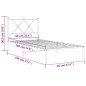 vidaXL Bettgestell mit Kopfteil Metall Weiß 90x190 cm vidaXL Bettgestell mit Kopfteil Metall Weiß 90x190 cm