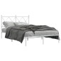 vidaXL Bettgestell mit Kopfteil Metall Weiß 120x190 cm vidaXL Bettgestell mit Kopfteil Metall Weiß 120x190 cm
