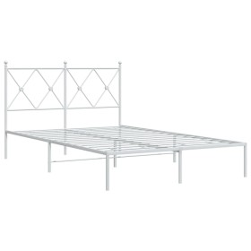 vidaXL Bettgestell mit Kopfteil Metall Weiß 120x190 cm