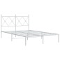 vidaXL Bettgestell mit Kopfteil Metall Weiß 120x190 cm vidaXL Bettgestell mit Kopfteil Metall Weiß 120x190 cm
