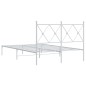 vidaXL Bettgestell mit Kopfteil Metall Weiß 120x190 cm vidaXL Bettgestell mit Kopfteil Metall Weiß 120x190 cm