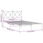vidaXL Bettgestell mit Kopfteil Metall Weiß 120x190 cm vidaXL Bettgestell mit Kopfteil Metall Weiß 120x190 cm