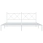 vidaXL Bettgestell mit Kopfteil Metall Weiß 180x200 cm vidaXL Bettgestell mit Kopfteil Metall Weiß 180x200 cm