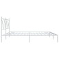 vidaXL Bettgestell mit Kopfteil Metall Weiß 193x203 cm vidaXL Bettgestell mit Kopfteil Metall Weiß 193x203 cm