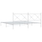 vidaXL Bettgestell mit Kopfteil Metall Weiß 193x203 cm vidaXL Bettgestell mit Kopfteil Metall Weiß 193x203 cm
