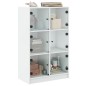 vidaXL Highboard mit Türen Weiß 68x37x109 cm Holzwerkstoff vidaXL Highboard mit Türen Weiß 68x37x109 cm Holzwerkstoff