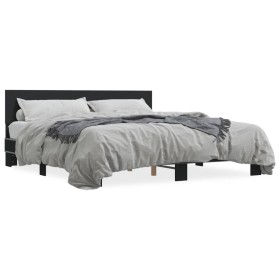 vidaXL Bettgestell Schwarz 180x200 cm Holzwerkstoff und Metall