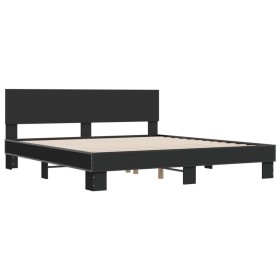 vidaXL Bettgestell Schwarz 180x200 cm Holzwerkstoff und Metall