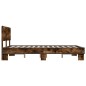vidaXL Bettgestell Räuchereiche 140x200 cm Holzwerkstoff und Metall vidaXL Bettgestell Räuchereiche 140x200 cm Holzwerkstoff und Metall