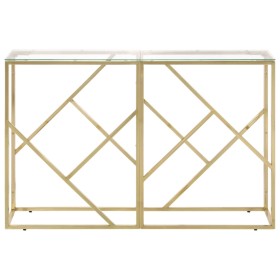 vidaXL Konsolentisch Golden Edelstahl und Hartglas