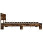 vidaXL Bettgestell Räuchereiche 150x200 cm Holzwerkstoff und Metall