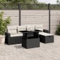 vidaXL 6-tlg. Garten-Sofagarnitur mit Kissen Schwarz Poly Rattan vidaXL 6-tlg. Garten-Sofagarnitur mit Kissen Schwarz Poly Rattan