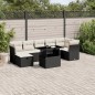 vidaXL 8-tlg. Garten-Sofagarnitur mit Kissen Schwarz Poly Rattan vidaXL 8-tlg. Garten-Sofagarnitur mit Kissen Schwarz Poly Rattan