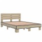 vidaXL Bettgestell Sonoma-Eiche 135x190 cm Holzwerkstoff und Metall vidaXL Bettgestell Sonoma-Eiche 135x190 cm Holzwerkstoff und Metall