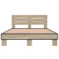 vidaXL Bettgestell Sonoma-Eiche 135x190 cm Holzwerkstoff und Metall vidaXL Bettgestell Sonoma-Eiche 135x190 cm Holzwerkstoff und Metall