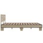vidaXL Bettgestell Sonoma-Eiche 135x190 cm Holzwerkstoff und Metall vidaXL Bettgestell Sonoma-Eiche 135x190 cm Holzwerkstoff und Metall
